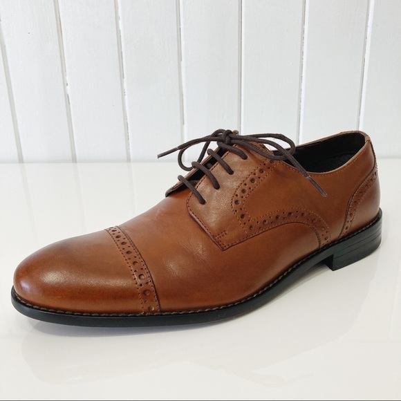 Stacy Adams Prescott Tan Cap Toe Oxford Lace Up Dress Shoe Size 8M - Picture 3 of 16